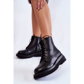 PS1 Damskie Botki Ocieplane Na Suwak Czarne Leroy 2