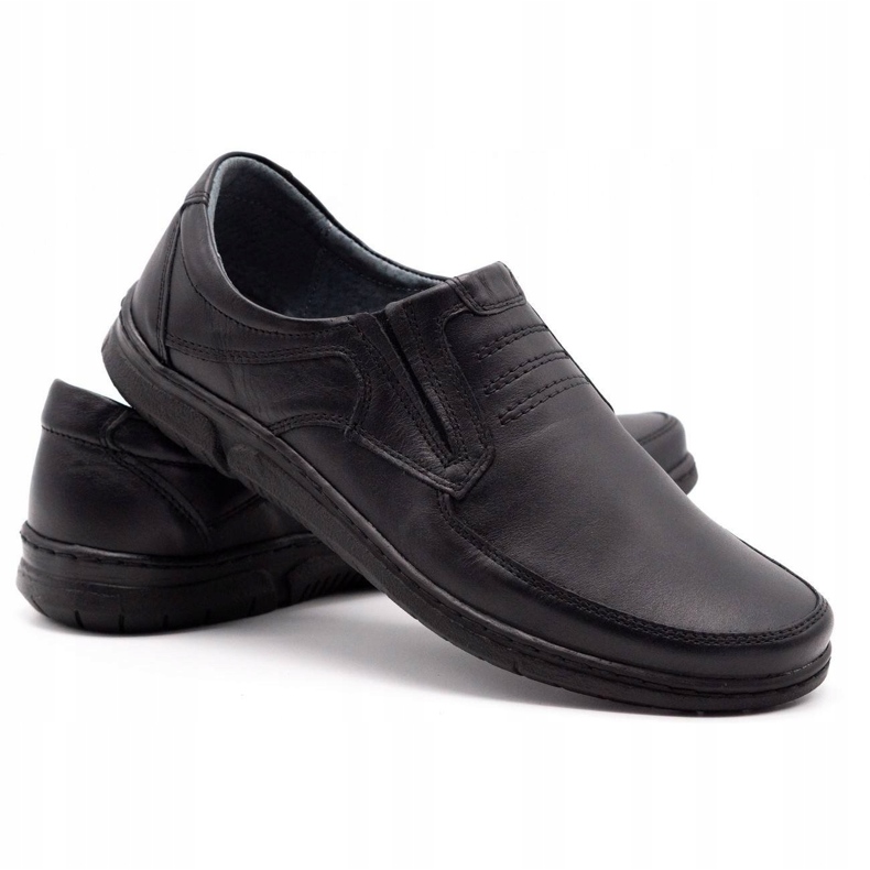 Olivier Buty męskie slip-on 7053 czarne 2