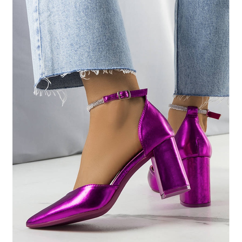 BM Różowe czółenka z cyrkoniami Leighton 1