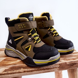 PE1 Dziecięce Botki Trapery Ocieplane Wełną Khaki Marco czarne zielone żółte 1