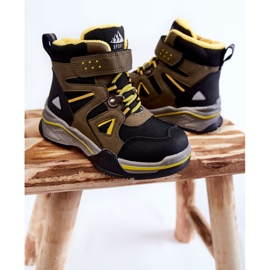PE1 Dziecięce Botki Trapery Ocieplane Wełną Khaki Marco czarne zielone żółte 2