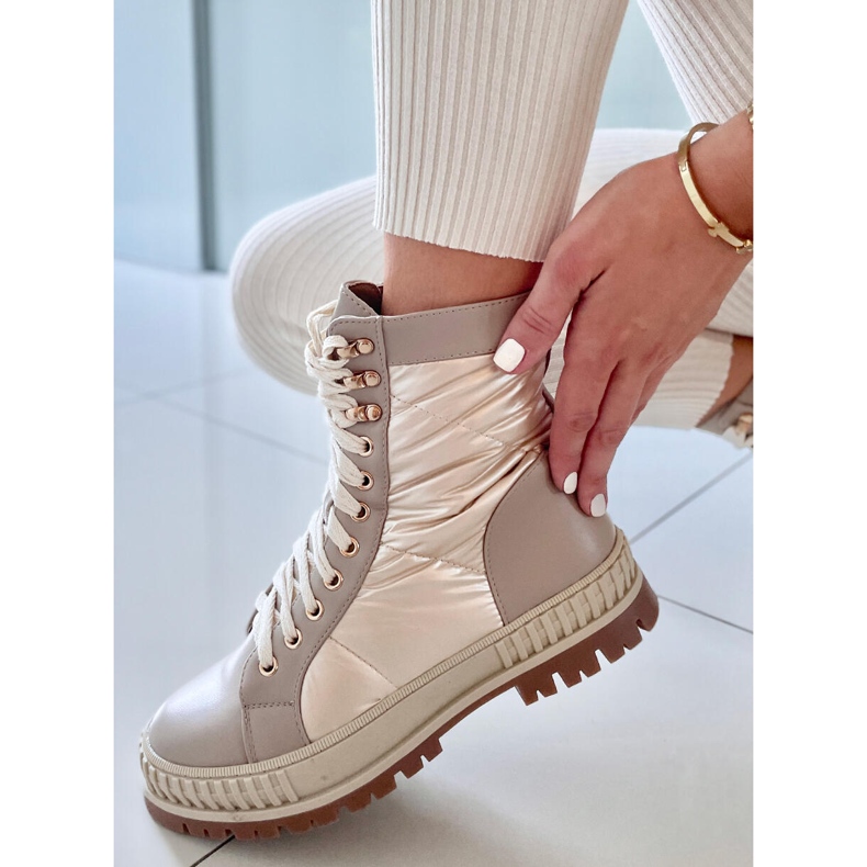 BM Botki trampki sznurowane Aileen Beis beżowy 1