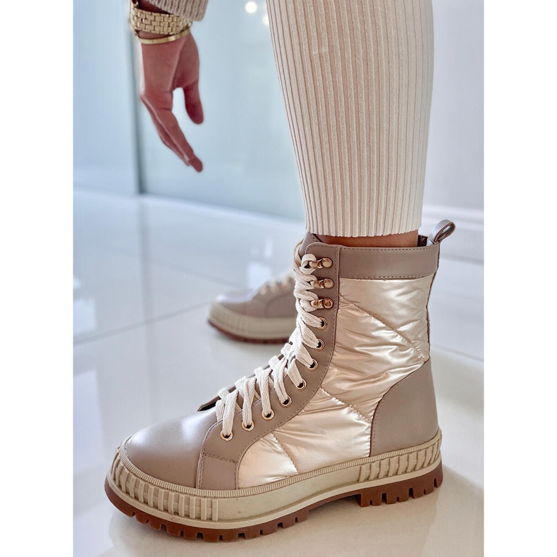 BM Botki trampki sznurowane Aileen Beis beżowy 2