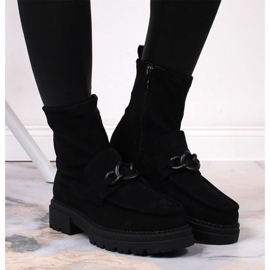 Zamszowe botki ocieplane Laura La.Fi  PMR26 czarne 2