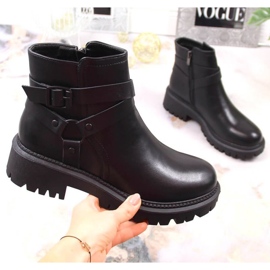 Workery z klamrą ocieplane Laura La.Fi W PMR27 czarne 1