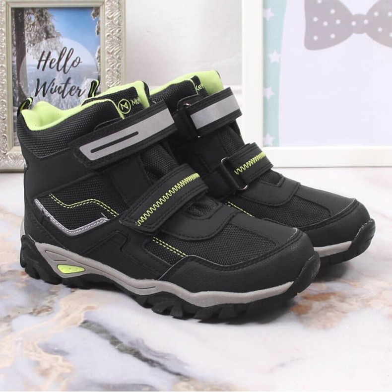 Masita Buty na rzepy ocieplane McKeylor Jr JAN171 czarne 2