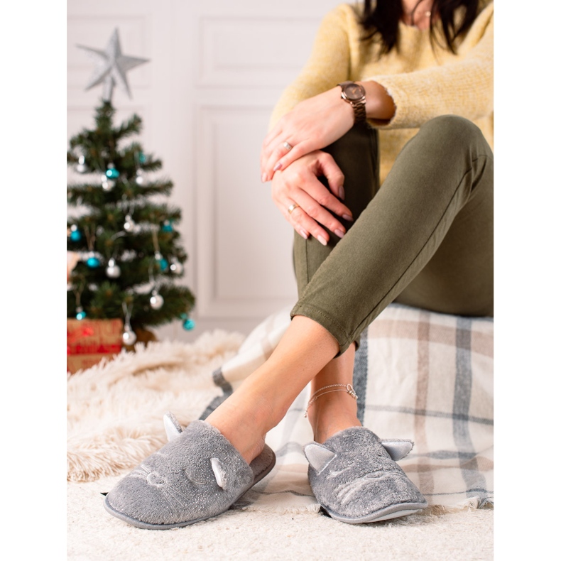 Evento Kapcie z uszkami szare 1