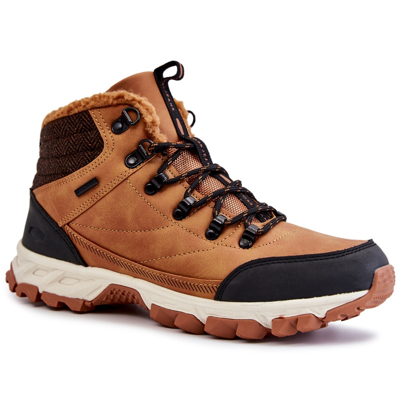 Męskie Ocieplane Botki Buty Trekkingowe Cross Jeans KK1R4021C Camel brązowe 1