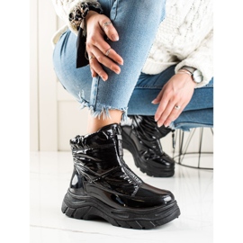 Śniegowce Na Platformie VINCEZA czarne 2