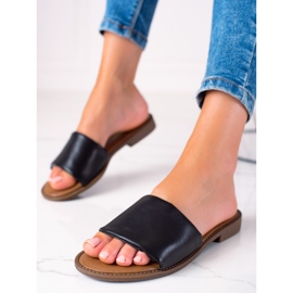 W. Potocki Klapki z szerokim paskiem Potocki czarne 2