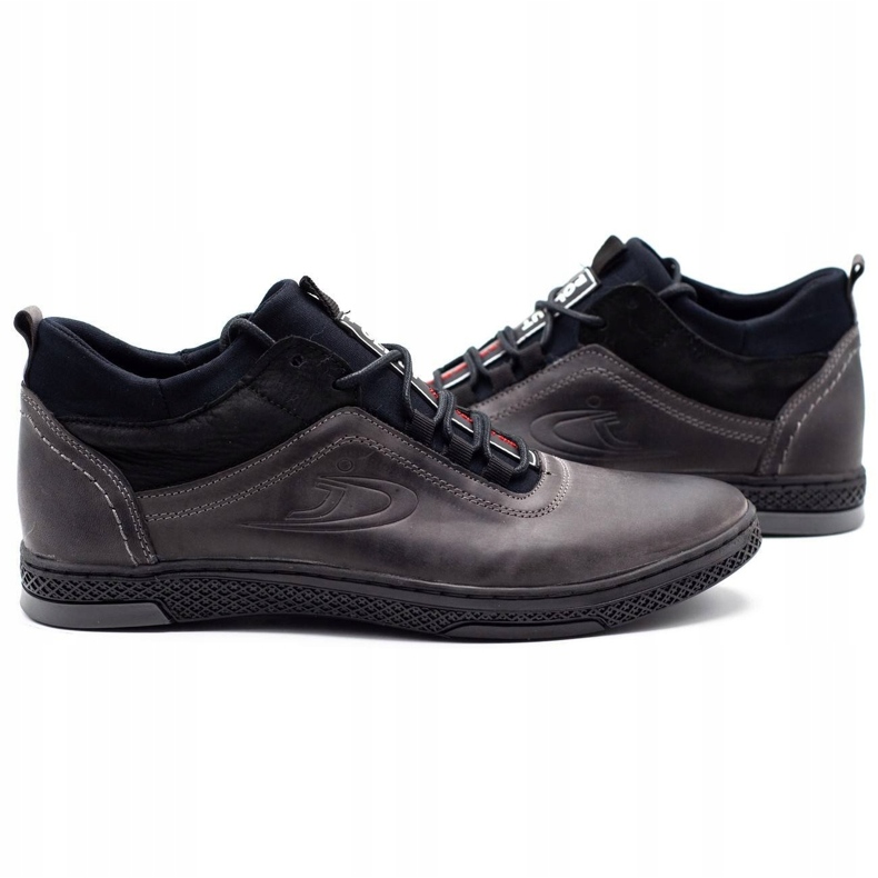 Polbut Trzewiki męskie zimowe K27F szare czarne 3