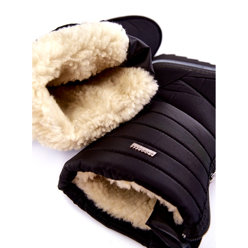 Damskie Lekkie Ocieplane Śniegowce Progress PROGJ-22-129 Czarne 5