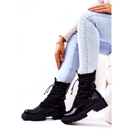 Botki damskie workery ze skarpetą Basido czarne 6