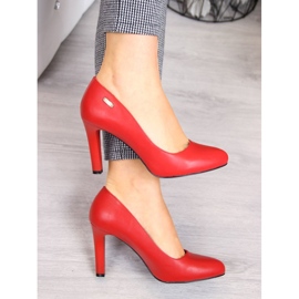 Czółenka na słupku czerwone Sergio Leone 1