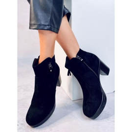 Botki na obcasie czarne 8B882 Black 1