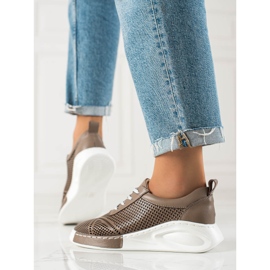 ARTIKER Lekkie Sneakersy Ze Skóry brązowe 1