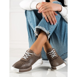 ARTIKER Lekkie Sneakersy Ze Skóry brązowe 2