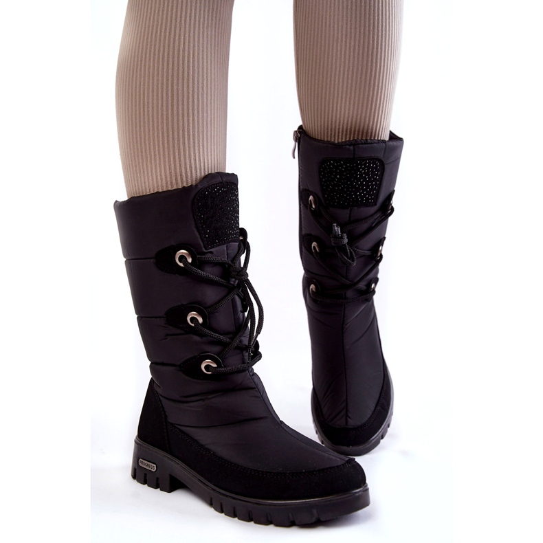 Wysokie Ocieplane Śniegowce Progress PROGJ-20-07 Czarne 5