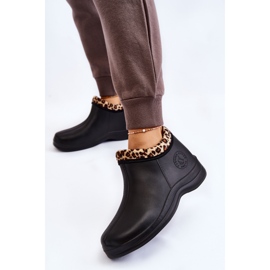 PM2 Damskie Wsuwane Kalosze Ocieplane Cętki Czarne Izera 2