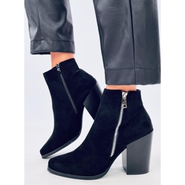 Botki na szerokim obcasie ceglane TX-1873 Orange czerwone 2