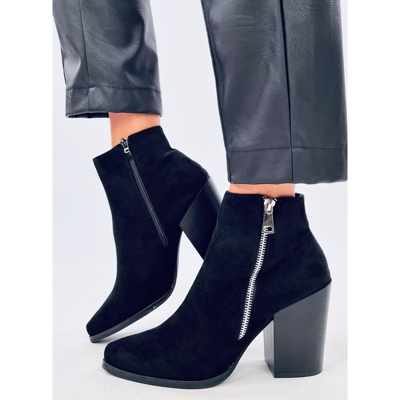 Botki na szerokim obcasie ceglane TX-1873 Orange czerwone 2