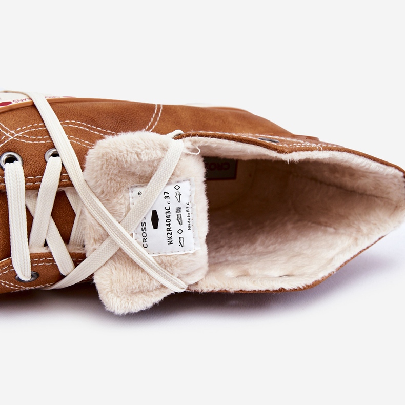 Damskie Wysokie Trampki Cross Jeans KK2R4043C Camel brązowe 1