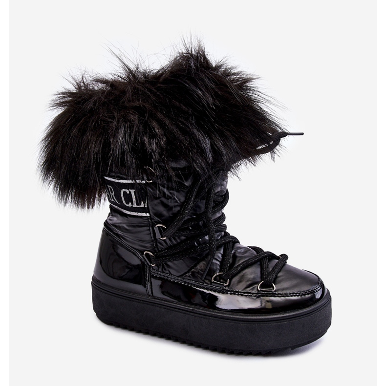 PM1 Dziecięce Śniegowce Ocieplane Sznurowane Czarne Colioris 1