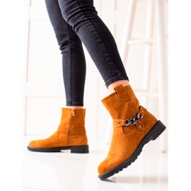 Weide Klasyczne zamszowe workery pomarańczowe 1