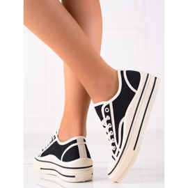 SHELOVET Trampki Na Platformie czarne 1