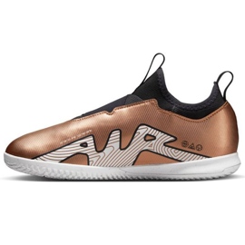 Buty piłkarskie Nike Zoom Mercurial Vapor 15 Academy Qatar Ic Jr DR6049 810 brązowe złoty 1