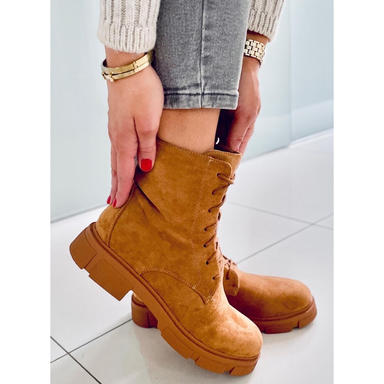 PA1 Workery sznurowane Zoe Camel beżowy 2
