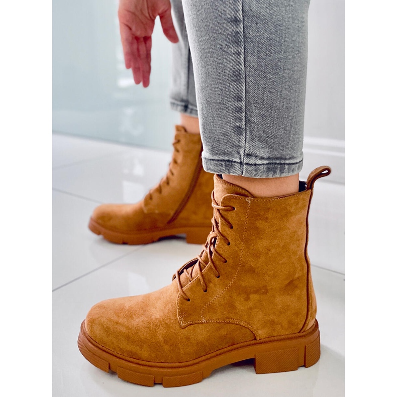 PA1 Workery sznurowane Zoe Camel beżowy 1