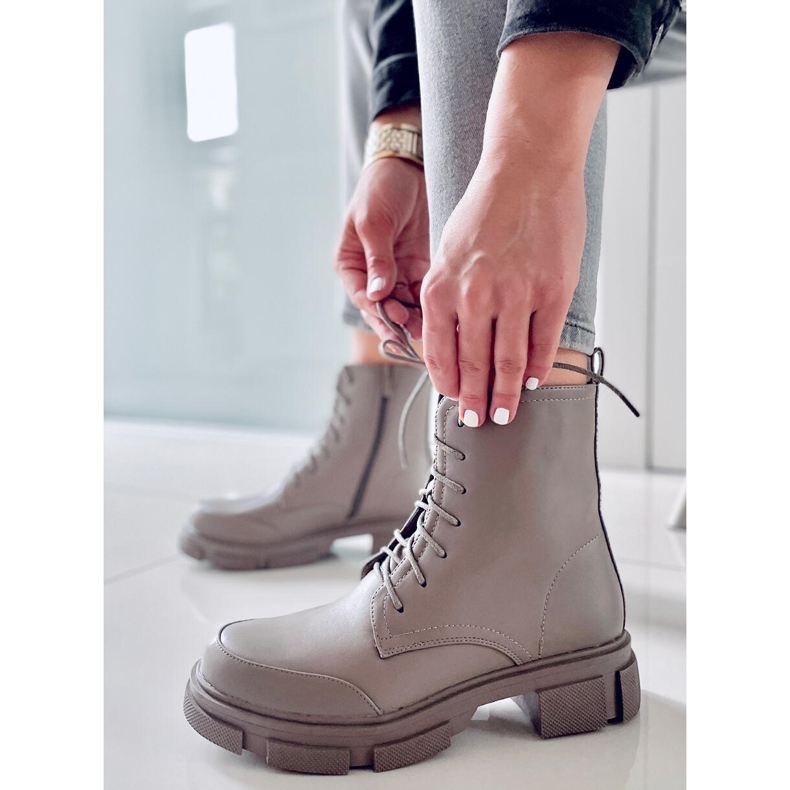 BM Botki sznurowane Coley Olive zielone 1