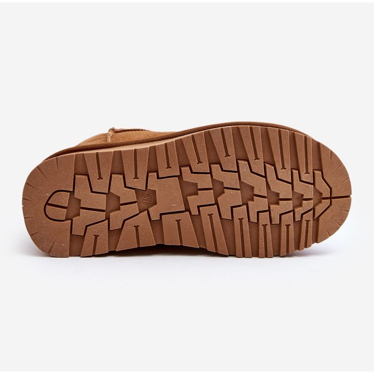 Modne Zamszowe Niskie Śniegowce Camel Nucca brązowe 2