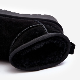 Modne Zamszowe Niskie Śniegowce Czarne Nucca 1