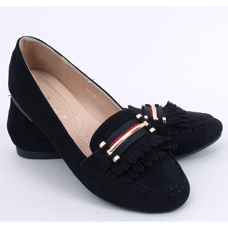 Mokasyny damskie czarne 88-381 Black 2