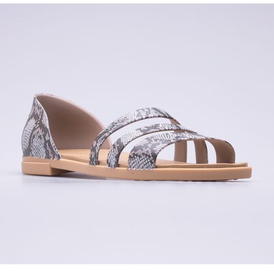 Sandały Crocs Tulum Open Flat W 206109-15W beżowy brązowe 1