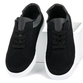 Ideal Shoes Tekstylne Trampki Damskie czarne 2