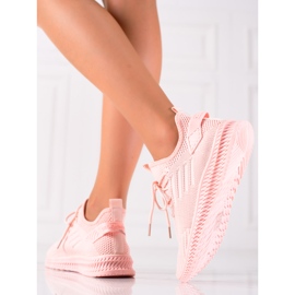 Sweet Shoes Różówe Tekstylne Buty Sportowe różowe 1