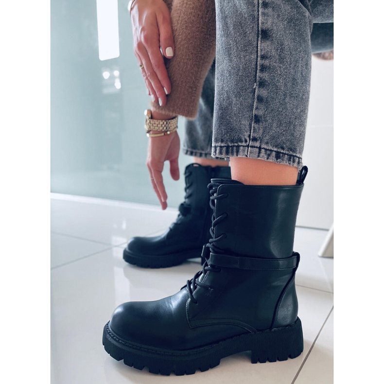 BM Botki glany sznurowane Barkley Black czarne 2