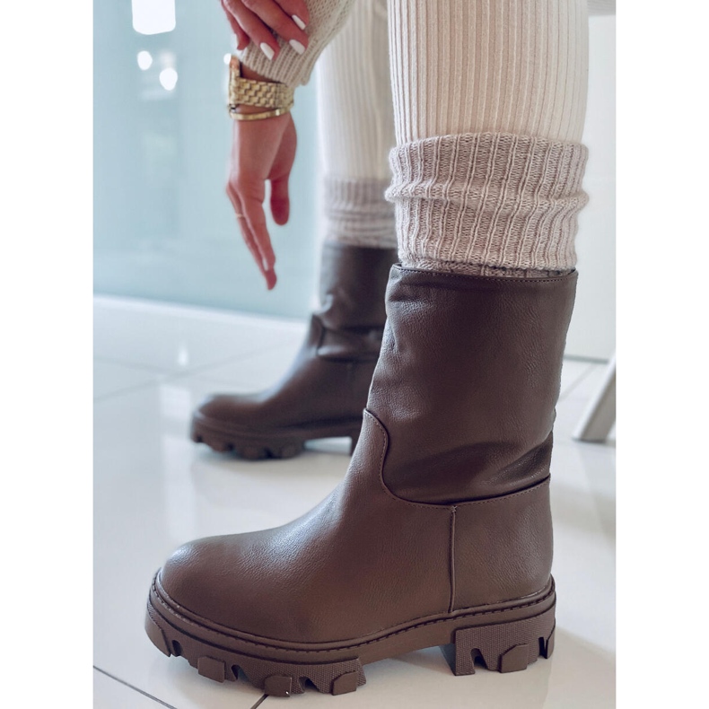 PA1 Botki z prostą cholewką Bunton Army Green brązowe khaki 1