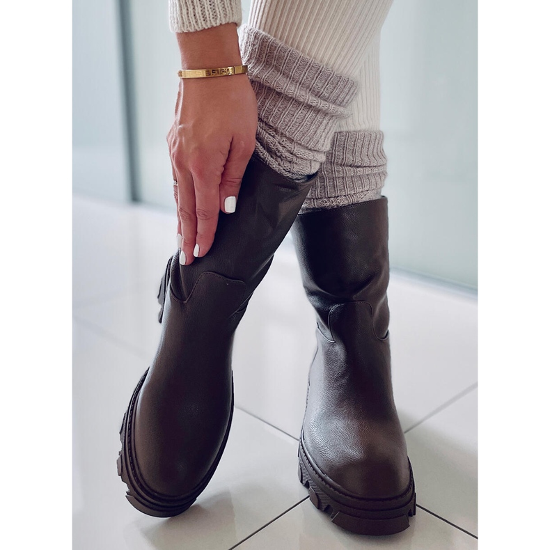 PA1 Botki z prostą cholewką Bunton Army Green brązowe khaki 2