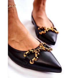 WS1 Damskie Baleriny W Szpic Z Ozdobą Czarne Carlos 2