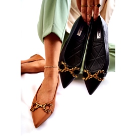 WS1 Damskie Baleriny W Szpic Z Ozdobą Czarne Carlos 3