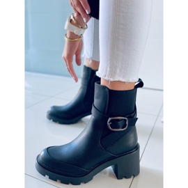 PA1 Botki na szerokim obcasie Carter Black czarne 2