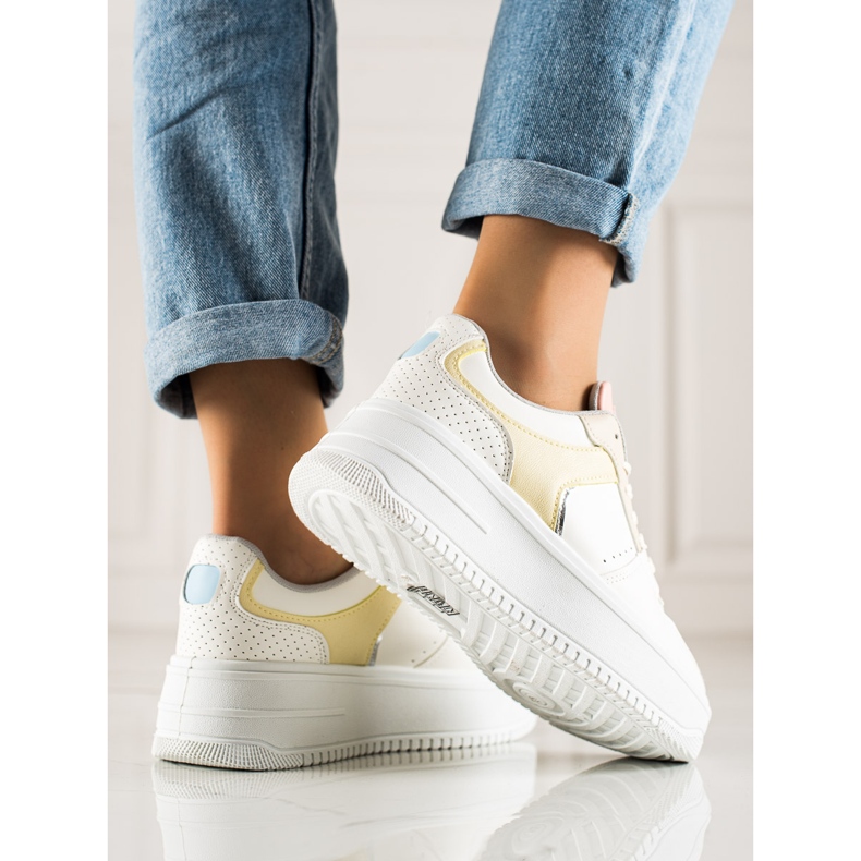 TRENDI Kolorowe Modne Sneakersy białe wielokolorowe 1