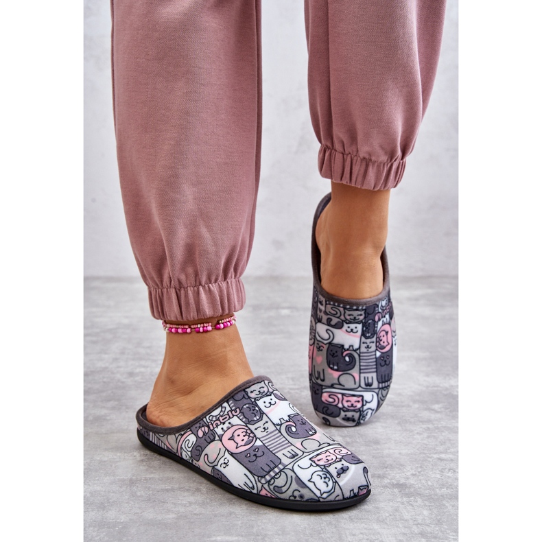 BEFADO S.A. Papcie Klapki Befado Kotki 155D208 Szare 1