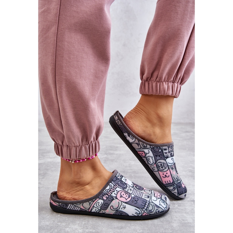 BEFADO S.A. Papcie Klapki Befado Kotki 155D208 Szare 2