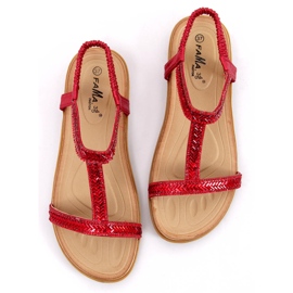 Sandałki damskie czerwone FM5035 Red 1
