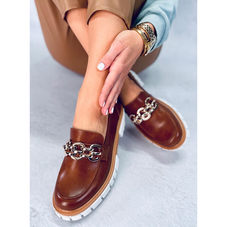 BM Mokasyny na platformie Catz Camel brązowe 2